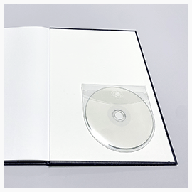 Abschlussarbeiten im Hardcover Kaschmir Leinen Eingeklebte PVC-Klebehülle mit CD