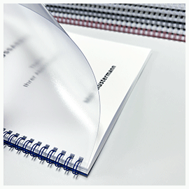 Abschlussarbeiten im Softcover mit Drahtringbindung eingebundene matte Front-Folie 