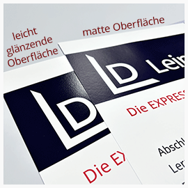 Plakate auf Premium Papier - FREIE FORMATE Papierunterschied - matte und leicht glänzende Oberfläche