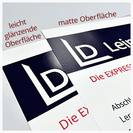 Plakate auf Premium Papier - DIN Formate Papierunterschied - matte und leicht glänzende Oberfläche