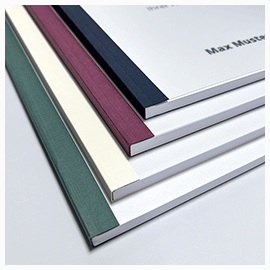 Drucke im Softcover mit Klebebindung Ansicht aller Farben der Softcover-Klebebindemappen