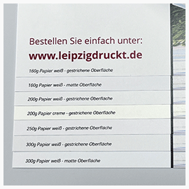 Visitenkarten 2-seitig Ansicht Papier für Visitenkarten, ab 250g/m2