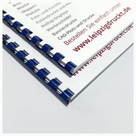 Drucke im Softcover mit Kunststoffringbindung Nahansicht der Kunststoffringbindung