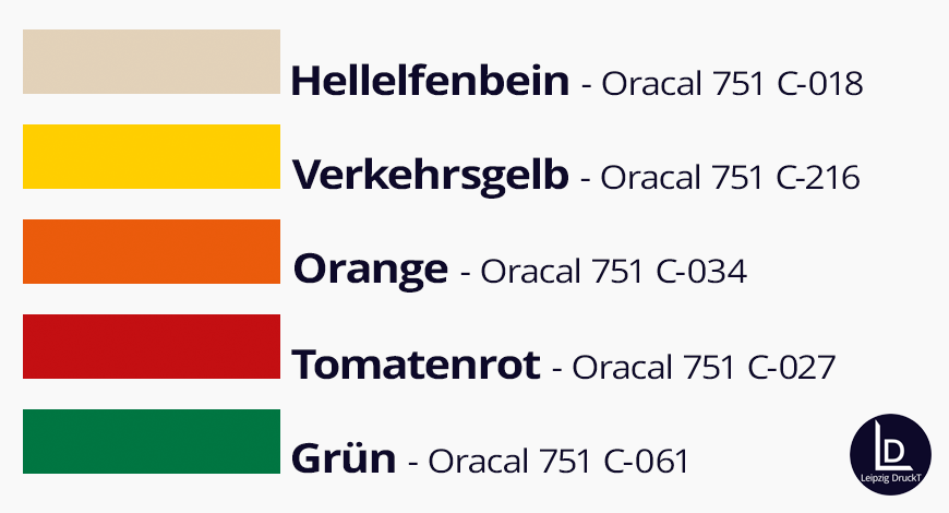  Folienplot zweifarbig Oracal Farben