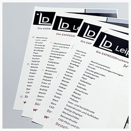 Mengendrucke DIN A4 4-fach Lochung, 2-fach Lochung, Doppelheftung und Eckheftung