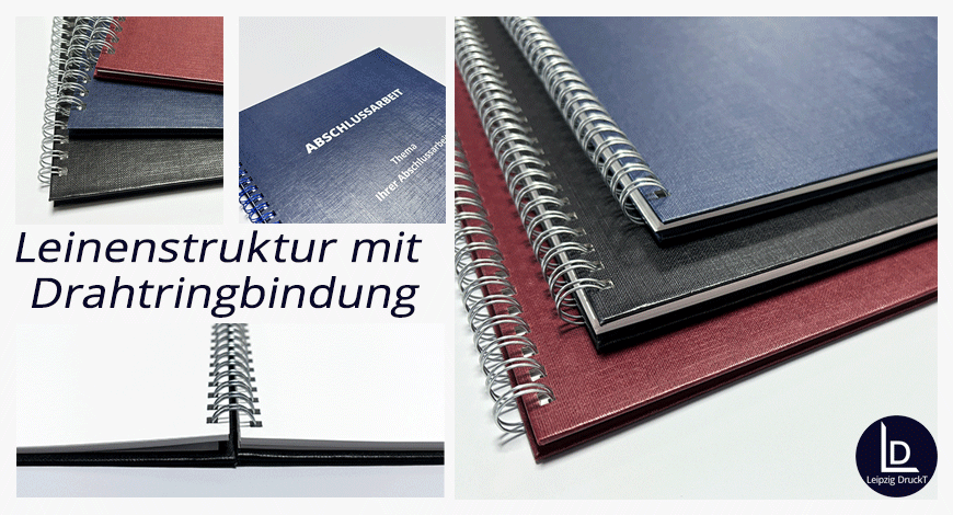 Abschlussarbeiten im Hardcover mit Drahtringbindung