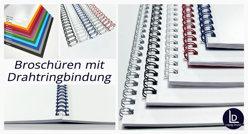 Broschüren mit Drahtringbindung - bis 200 Stück & max. 500 Seiten